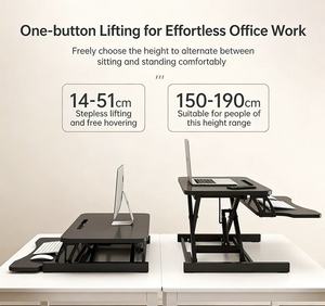 Convertisseur de bureau autoportant moderne en acier écologique de 32 pouces, réglable en hauteur, pour <span class=keywords><strong>poste</strong></span> de <span class=keywords><strong>travail</strong></span> <span class=keywords><strong>assis</strong></span>-<span class=keywords><strong>debout</strong></span> avec double moniteur et support pour ordinateur portable - Product Image 5
