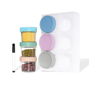 Commercio all'ingrosso in vetro contenitori per alimenti per bambini 120ml microonde lavastoviglie Freezer 4oz barattoli di alimenti per bambini con coperchi - Product Image 6