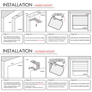 Persianas Coreanas Skan Zebra, Cortinas Enrollables Motorizadas Personalizadas para Ventanas, Día y Noche, Control Automático de Luz, Hogar Moderno - Product Image 2