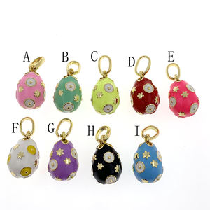 Clásico Jesús Christian <span class=keywords><strong>Faberge</strong></span> huevo <span class=keywords><strong>collar</strong></span> encanto esmalte estrella ruso Pascua huevo DIY hacer encanto accesorios de joyería - Product Image 5