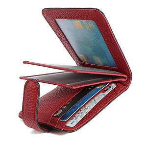 <span class=keywords><strong>Porte</strong></span>-cartes de crédit en cuir véritable, étui de permis de conduire pour femmes, Documents de sécurité automobile, organisateur de portefeuille pour cartes de crédit - Product Image 3