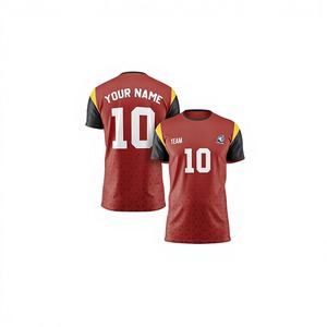 Maillot de football personnalisé de haute qualité, uniforme personnalisé, nom de l'équipe, numéro, logo, 100% polyester, séchage rapide, manches courtes, été pour - Product Image 1