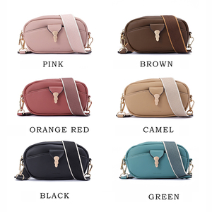 Prettyzys Good Looking PU Leather Messager Bag Monedero de hombro Bolsos de moda para teléfono móvil con correa ancha Crossbody Bag - Product Image 4