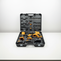 Ensemble de trois outils électriques multifonctionnels OEM/ODM/OBM à batterie au lithium : perceuse, meuleuse d'angle et marteau pour usage domestique