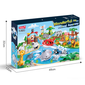 Feelo Mới 186Pcs Đại Dương <span class=keywords><strong>Zoo</strong></span> Xây Dựng Khối Nhà Máy Bán Hàng Trực Tiếp Trẻ Em Của Khai Sáng Xây Dựng Khối Tuyệt Vời Động Vật Đồ Chơi - Product Image 2