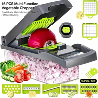 16-in-1 multifunctionele handmatige groentehakker, -snijder, -rasp en -schaaf voor aardappelen en uien
