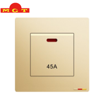 Interruptor de horno de alta corriente con indicador de neón, 1 interruptor, 45A, de alta potencia, montado en la pared, de fábrica OEM