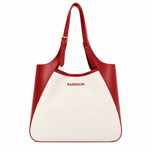 Bolsa de Mano de Lona de Alta Calidad con Diseño de Rayas y Cierre Magnético, Diseño Único para Compras y Desplazamientos en Verano - Product Image 1