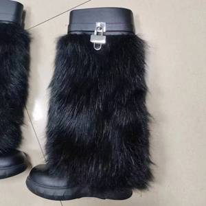 Fuzzy Lock Decoration Non-Slip Outdoor Fashion Winter Plush Snow <b>Boots</b> - Product Image 4