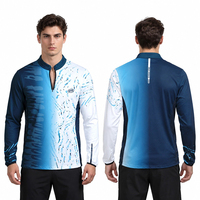 Chemise de pêche à manches longues pour homme, jersey de pêche à demi-zip, séchage rapide, respirant, protection solaire, pêche au bar, pêche en plein air, vêtements de pêche
