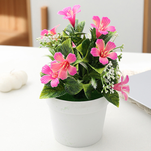 Simulation d'une plante en pot de pétunia, petit objet décoratif pour le salon, la chambre à coucher, le jardin, la décoration de la maison - Product Image 5