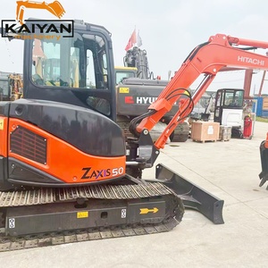 Excavadora Mini Usada Hitachi ZX50U-2 de 5 Toneladas, Original de Japón, con Cucharón Estándar, Bomba Hidráulica, para Jardín, Construcción Urbana y en Espacios Reducidos - Product Image 2
