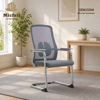 Chaise de bureau pivotante entièrement en maille avec roulettes, base rotative imperméable, chaise ergonomique robuste