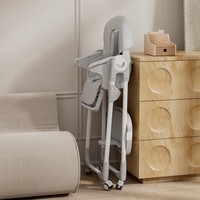 Chaise haute pour bébé réglable en hauteur à 8 positions, écologique, avec roulettes, pour les repas des tout-petits
