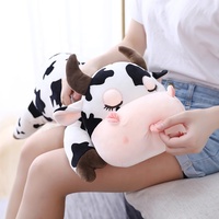 Peluche vache mignonne de 30 cm, adorable jouet en peluche de vache laitière réaliste, coussin de sieste doux, cadeau d'anniversaire pour enfant et bébé