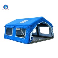 Tente extérieure pour abri gonflable portable avec cordes coupe-vent Tissu Oxford pour tente de camping de sauvetage d'urgence