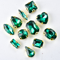 Strass en émeraude cousus à la main, à dos plat, en verre, pour robes de mariée, chapeaux, nail art, robes de soirée, accessoires de bijoux DIY
