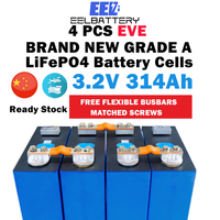Batterie EVE MB31 314Ah à double borne et stockage d'énergie 3.2V 280K Lithium LiFePO4 – Cellules EVE pour boîtier DIY 24V 48V