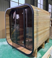 2026 Vente en gros Cabine de sauna en bois de grande taille pour extérieur, type Tiny House, avec fenêtre en verre, sauna cube traditionnel extérieur personnalisé