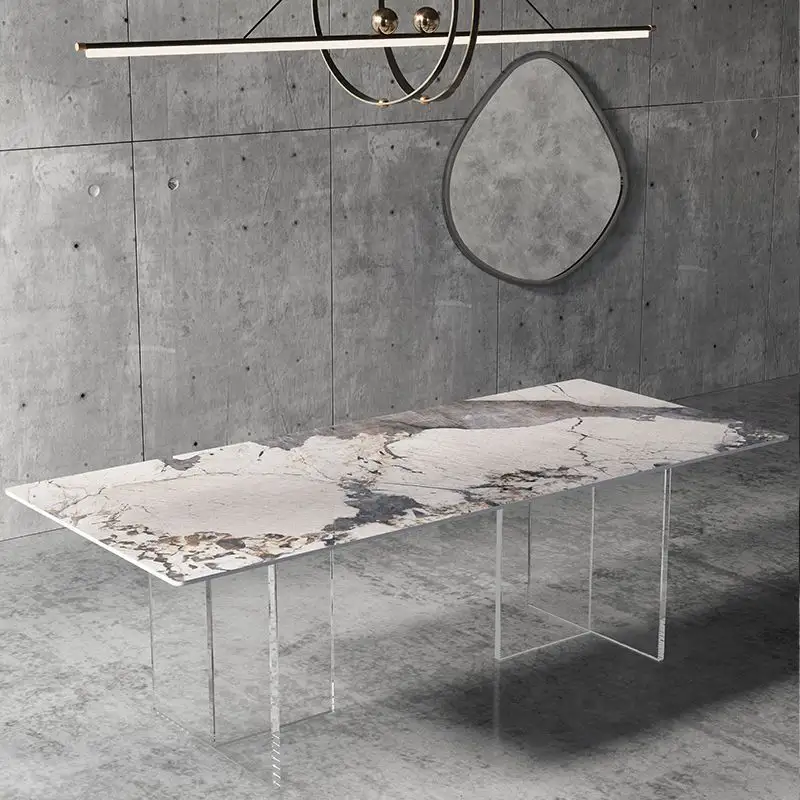 Décoration de table à manger meubles en pierre table de cuisine commerciale table à manger moderne en marbre