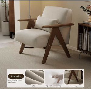<span class=keywords><strong>Fauteuil</strong></span> d'appoint <span class=keywords><strong>vintage</strong></span> en bois massif de style mid-century, rembourré, pour salon, balcon ou bureau de lecture - Product Image 6