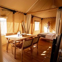 Tente de glamping de luxe ZHUNIU 6x8m pour l'extérieur, tente de safari de haute qualité pour hôtel, camping, lodge avec salle de bain