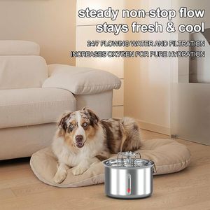 Distributeur d'eau automatique pour chat en acier inoxydable 2026, entièrement transparent/blanc, alimentation par charge, pour extérieur, 800g - Product Image 6