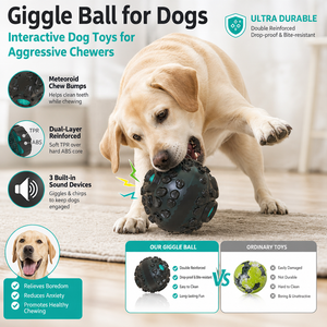 Pelota Sonora Divertida para <span class=keywords><strong>Perros</strong></span>, Juguetes Interactivos para <span class=keywords><strong>Perros</strong></span> Mordedores Agresivos, Sonido Chirriante y Divertido para Mantenerlos Entretenidos - Product Image 1