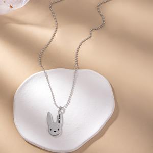 DAIHE Hip Hop Lil Peep Sign Love Rabbit Acero inoxidable rapero colgante collar gótico hombres mujeres Collar para jóvenes cantantes Fans - Product Image 2