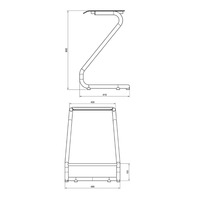 Chaise de laboratoire pour étudiants, tabouret en PP à pieds en métal en forme de U pour salle de laboratoire chimique et physique scolaire