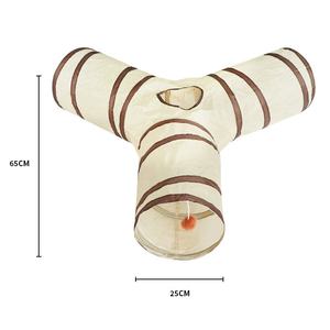 Pet kedi delik tüp kedi oyuncak 3-way katlanabilir kapalı için uygun kedi tüneli gizlemek delik yavru yavru tavşan - Product Image 1
