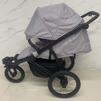Poussette pliable légère à 3 roues, pneus gonflables 12"+16", housse de pluie, certifiée EN1888, cadre en alliage d'aluminium, charge maximale 20 kg