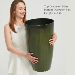 2 PCS <b>Plastic</b> Flower Pots Nordic Elegant Glazed Large Decorative <b>Planters</b> for Indoor - Product Image 3