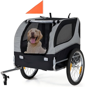Remolque para Bicicleta para Perros, Transportador de Mascotas con Ruedas de Liberación Rápida para Perros Pequeños y Medianos, Vagón Plegable para Bicicleta con Correa Interna - Product Image 1