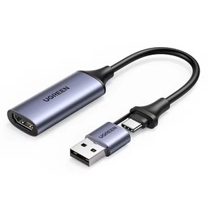 Tarjeta de Captura de <span class=keywords><strong>Video</strong></span> UGREEN 4K HD-MI a USB-A/USB-C, Tarjeta de Captura HD-MI Full HD 1080P USB 2.0 para Grabación de <span class=keywords><strong>Video</strong></span> <span class=keywords><strong>y</strong></span> <span class=keywords><strong>Audio</strong></span> - Product Image 1