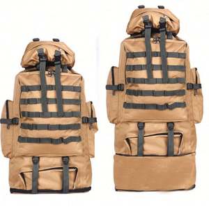Sac à dos de randonnée 100L pour hommes et femmes avec motif camouflage, grande capacité, fermeture éclair, idéal pour le camping, la randonnée et les voyages - Product Image 1