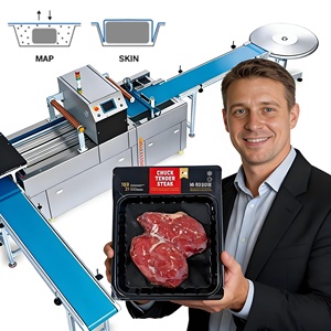 Máquina Automática para Envasado al Vacío <span class=keywords><strong>de</strong></span> Alimentos Congelados, Carne, Mariscos, Pescado, Camarones, Máquina <span class=keywords><strong>de</strong></span> Sellado al Vacío <span class=keywords><strong>de</strong></span> Bandejas - Product Image 2