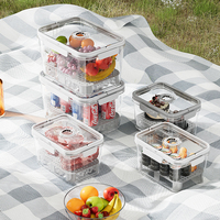 Conteneur de stockage alimentaire compatible avec le congélateur WANUO, conteneur de stockage alimentaire pour le camping, conteneur de stockage alimentaire en plastique hermétique avec poignée