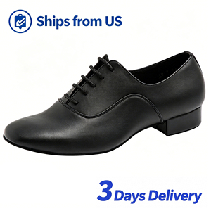 Zapatos de Baile Latino Profesionales Dynadans para Hombre, Suela de Cuero Genuino, Parte Superior de PU, para Salsa, Tango, Vals, Baile de Salón, en Caja - Product Image 1
