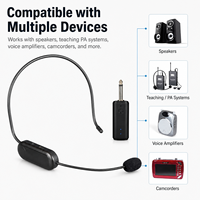 Microphone sans fil léger pour casque, capture claire de la voix avec récepteur mini-prise pour cours de fitness et discours en public