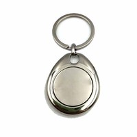 Porte-clés en alliage de zinc pour jetons de courses de supermarché avec logo personnalisé