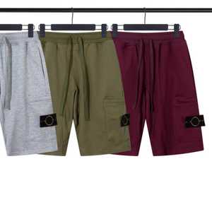 Shorts de jogging amples pour hommes, en coton 100%, avec patch en tissu brodé effet pierre, taille élastique, style décontracté, vente en gros - Product Image 6