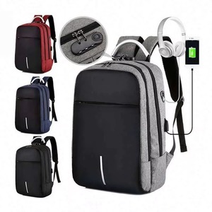 Muestra gratuita, mochila para portátil de viaje, negocios, escuela, para adolescentes, con logotipo personalizado, duradera, moderna, con puerto USB, para chicos. - Product Image 1