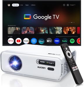โปรเจคเตอร์อัจฉริยะ Aurzen EAZZE D1G รองรับ 4K ระบบ <span class=keywords><strong>Google</strong></span> <span class=keywords><strong>TV</strong></span> โฟกัสอัตโนมัติและปรับคีย์สโตน, เสียง Dolby, ซูม, โหมดภาพยนตร์, โปรเจคเตอร์ขนาดเล็กพกพา - Product Image 1