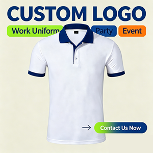 Polo <span class=keywords><strong>Homme</strong></span> en Coton et Polyester de Haute Qualité, Personnalisable avec Logo, Motif Uni, Coupe Ample, Uniforme de Bureau, <span class=keywords><strong>Chemise</strong></span> d'Affaires - Product Image 1