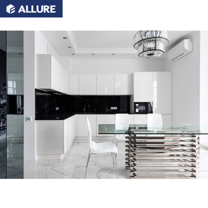 Allure Tall Cheap <span class=keywords><strong>Island</strong></span> <span class=keywords><strong>2</strong></span> Pac Layout Hotel completo in fibra senza maniglie armadio da cucina Design colore cina MDF durevole personalizzato - Product Image 5