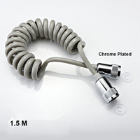 Pulvérisateur de bidet portatif pour salle de bain, design moderne et flexible, avec tuyau spiralé en PVC de 3 m (blanc/noir/gris) et raccords en acier inoxydable