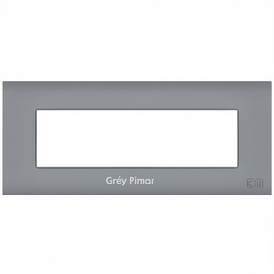Plaque grise pour cache-prise électrique en céramique Vimar Arke 7 places - Product Image 2
