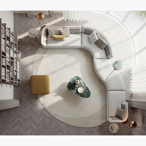 <span class=keywords><strong>Tappeto</strong></span> di lana di forma personalizzata 2025 nuova <span class=keywords><strong>crema</strong></span> di colore francese grigio stile minimalista <span class=keywords><strong>tappeto</strong></span> di lana fatto a mano per soggiorno set di tappeti - Product Image 2