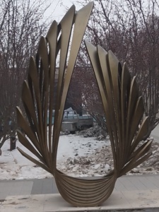 Scultura Moderna di <span class=keywords><strong>Ali</strong></span> d'Angelo in Acciaio Inossidabile con Stampa Serigrafica per Hotel e Parchi - Product Image 3